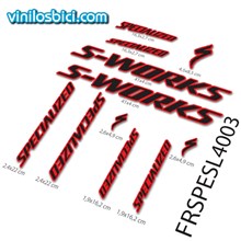 Pegatinas en vinilo adhesivo compatibles con cuadro bici Specialized S-Works