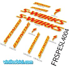 Pegatinas en vinilo adhesivo compatibles con cuadro bici Specialized S-Works