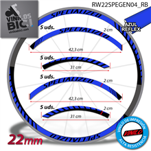 tinas en vinilo adhesivo compatibles con llantas Specialized perfil 22mm