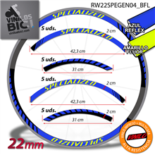 tinas en vinilo adhesivo compatibles con llantas Specialized perfil 22mm
