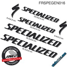 Pegatinas en vinilo adhesivo compatibles con cuadro de bici Specialized efecto carbono