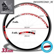 Speedsix Carbon Pro, pegatinas vinilo adhesivo llantas 33mm