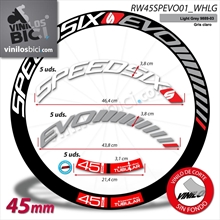 Speedsix Evo 45 Tubular FRENO DISCO, pegatinas vinilo adhesivo
