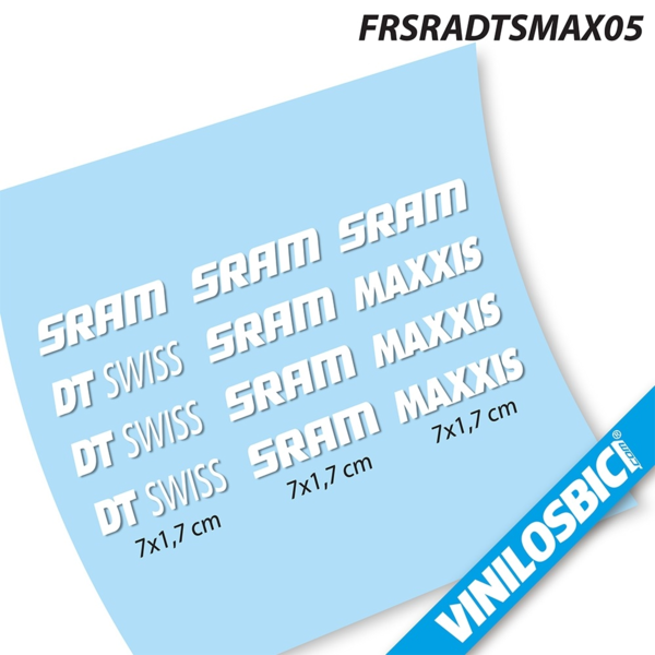 Sram, DT Swiss, Maxxis, pegatinas en vinilo adhesivo (2)