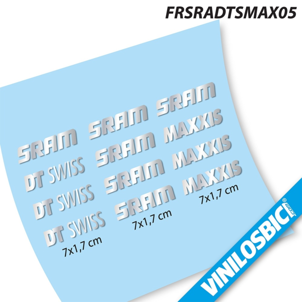 Sram, DT Swiss, Maxxis, pegatinas en vinilo adhesivo (3)