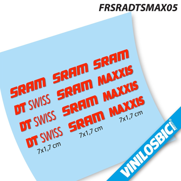 Sram, DT Swiss, Maxxis, pegatinas en vinilo adhesivo (8)