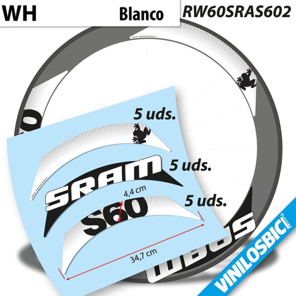 Sram S60 pegatinas en vinilo adhesivo llantas perfil 60mm (1)