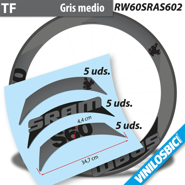 Sram S60 pegatinas en vinilo adhesivo llantas perfil 60mm (4)