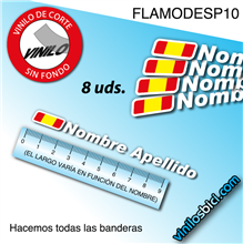 Vinilos adhesivos Bandera +Nombre
