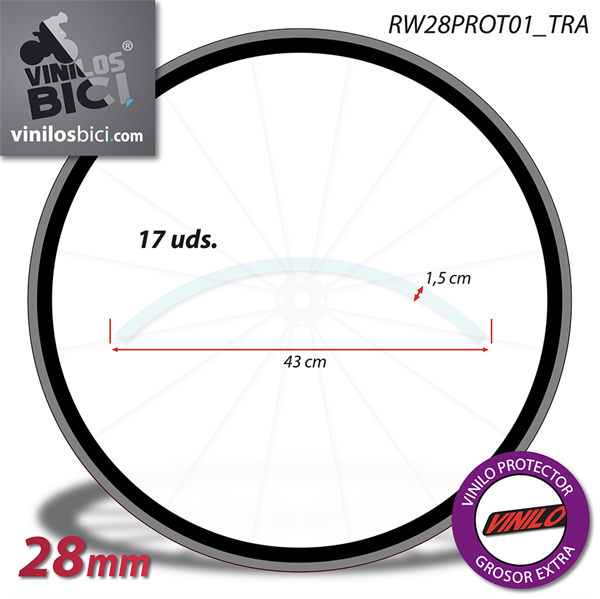Vinilo protector transparente para Llanta Carretera perfil 28 mm