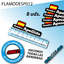 Vinilos adhesivos Bandera +Nombre