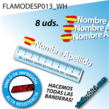 Vinilos adhesivos Bandera +Nombre