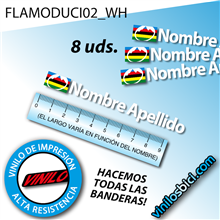 Vinilos adhesivos Bandera +Nombre