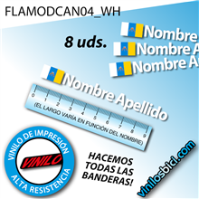 Bandera Canarias+Nombre, vinilos adhesivos