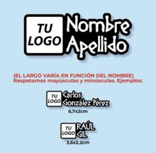 Vinilos adhesivos Logo personalizado +Nombres (5 Kits)