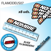 Vinilos adhesivos Nombre +Bandera