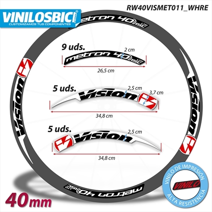 Vision Metron 40 Disc Carbon Clincher 40 pegatinas vinilo adhesivo decals stickers