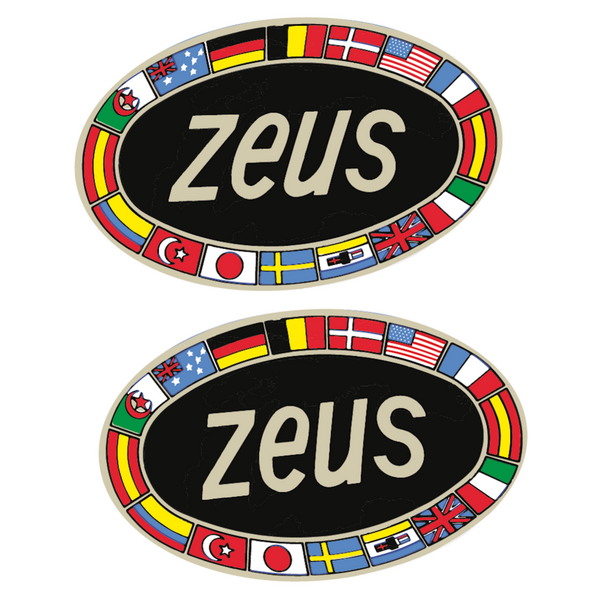 Zeus Logo banderas pegatinas en vinilo adhesivo bici clásica