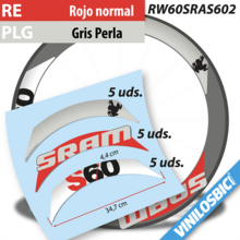 Sram S60 pegatinas en vinilo adhesivo llantas perfil 60mm