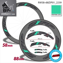 Zipp 404+808 vinilos adhesivos para llantas 58y88mm