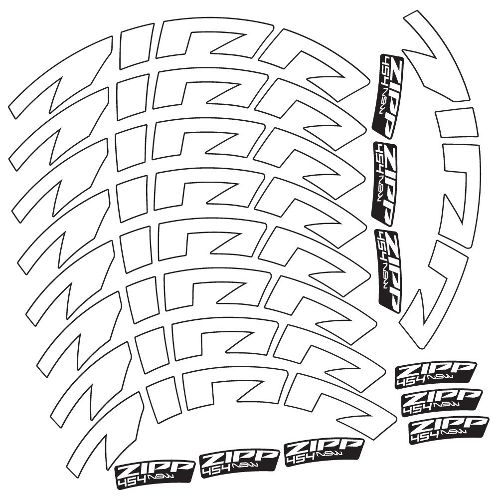 Zipp 454 NSW Pegatinas en vinilo adhesivo Llanta Carretera 58mm (6)