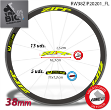 Zipp 202, vinilos adhesivos llanta perfil 38